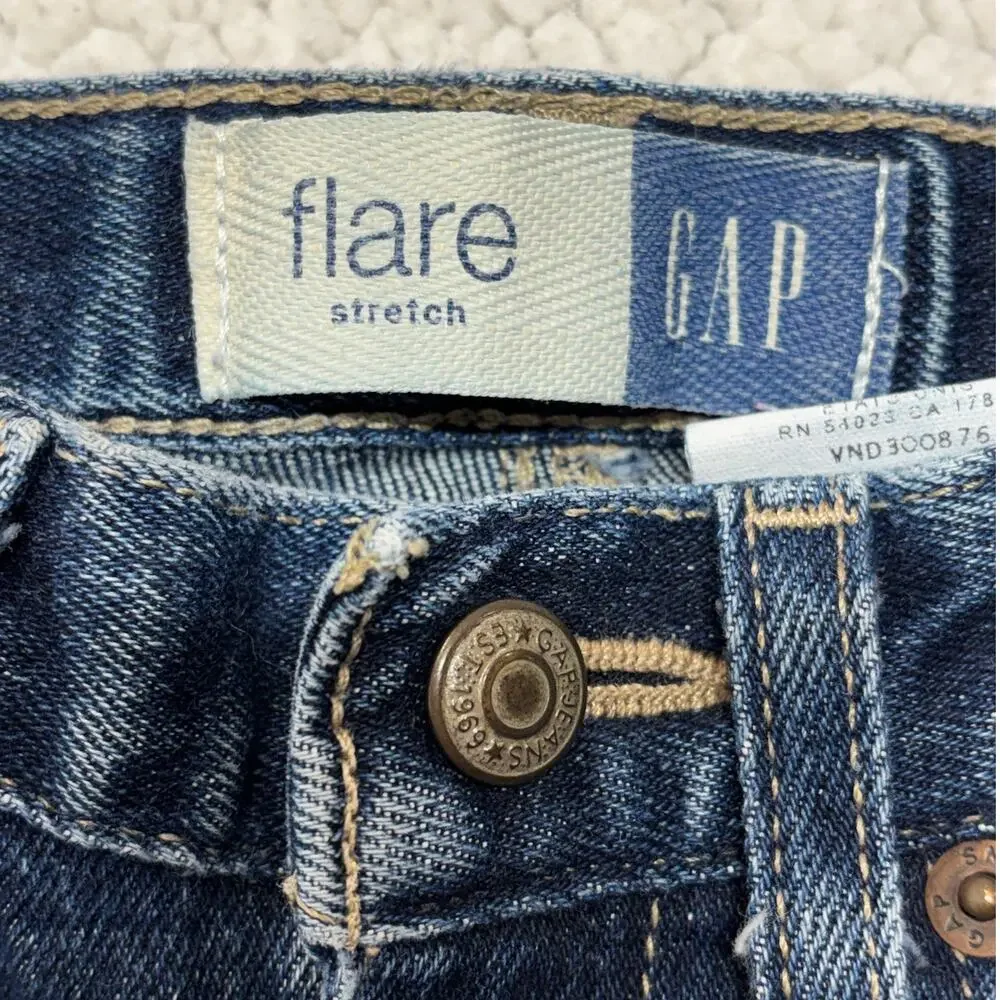 GAP Jeans 6 Girls Flare Stretch Slim Dark Wash Classic Mid Rise Casual